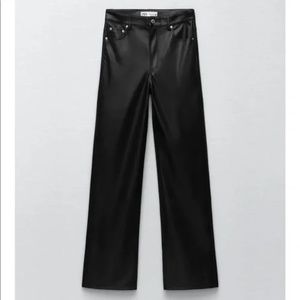 Zara 90s full length faux leather trouser size 2